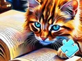 لعبة Jigsaw Puzzle: Cat Reading على الانترنت