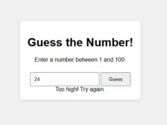 لعبة Number Guessing Game على الانترنت