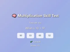 لعبة Multiplication Skill Test على الانترنت