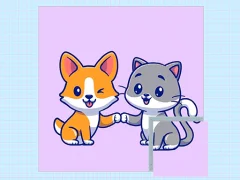 لعبة Cats and Dogs Puzzle على الانترنت