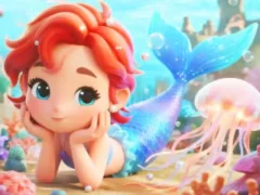 لعبة Jigsaw Puzzle: Chibi Mermaid Marshmallow Jellyfish على الانترنت
