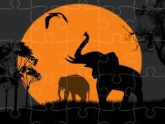 لعبة Elephant Silhouette Jigsaw على الانترنت
