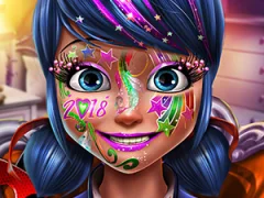 لعبة Dotted girl new year makeup على الانترنت