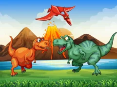 لعبة Colorful Dinosaurs Match 3 على الانترنت