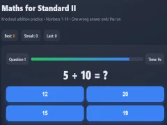 لعبة Maths for Standard II على الانترنت