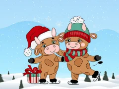 لعبة Cute Christmas Bull Difference على الانترنت