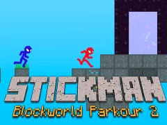 لعبة Stickman Blockworld Parkour 2 على الانترنت