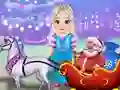لعبة Little Elsa Clean Christmas Carriage على الانترنت