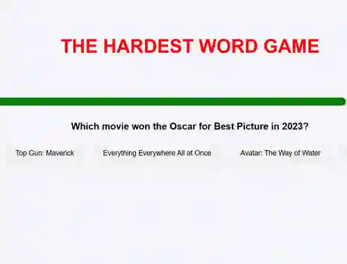 لعبة The Hardest Word Game على الانترنت
