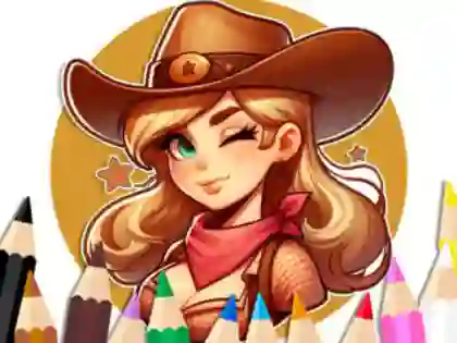 لعبة Coloring Book: Cowgirl على الانترنت