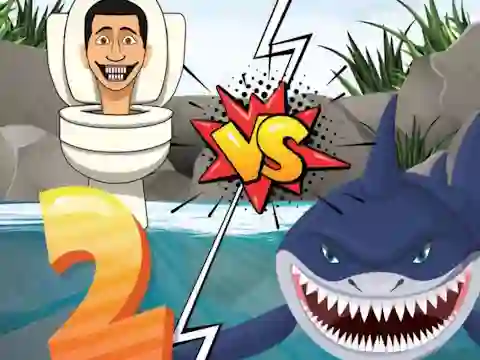 لعبة Hungry Shark Vs Skibidi 2 على الانترنت