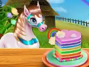 لعبة Pony Cooking Rainbow Cake على الانترنت