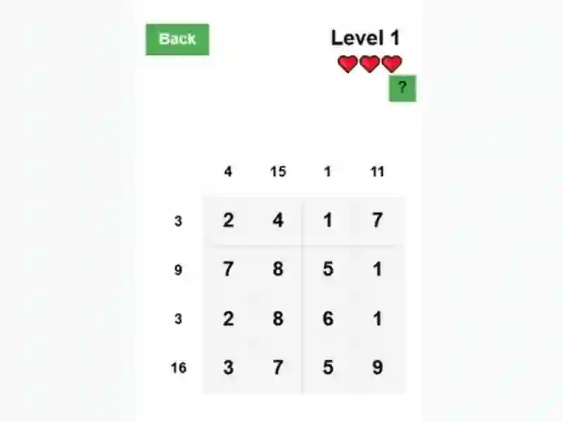 لعبة Number Sums على الانترنت