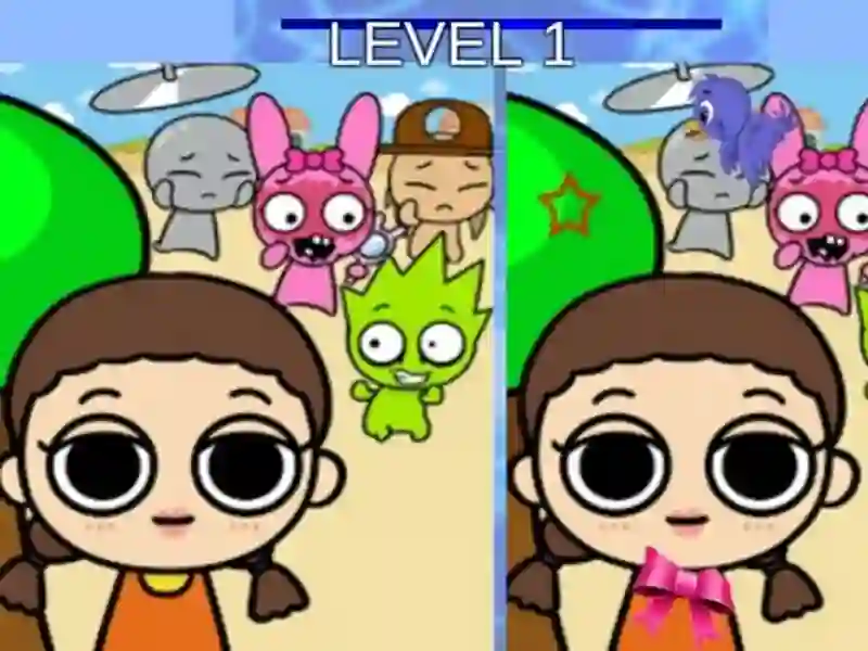 لعبة Sprunki and Squid Game Difference على الانترنت