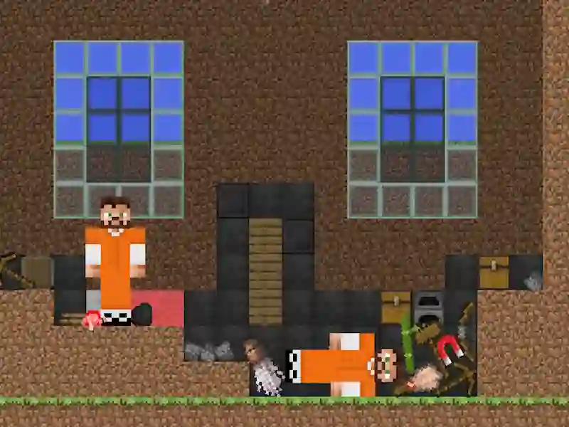 لعبة Escape from the prison in Mineblock! Destruction! على الانترنت