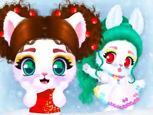 لعبة Cat and Rabbit Holiday على الانترنت