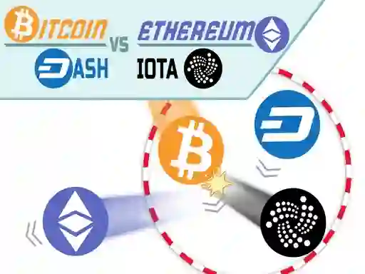 لعبة Bitcoin vs Ethereum Dash Iota على الانترنت