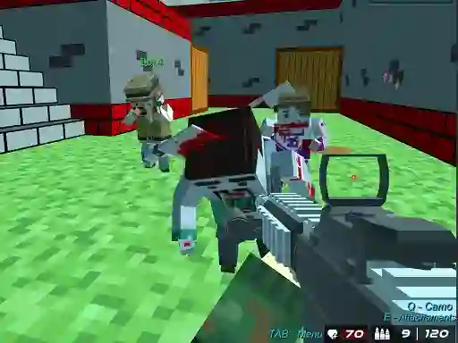 لعبة Shooting Zombie Blocky Gun Warfare على الانترنت